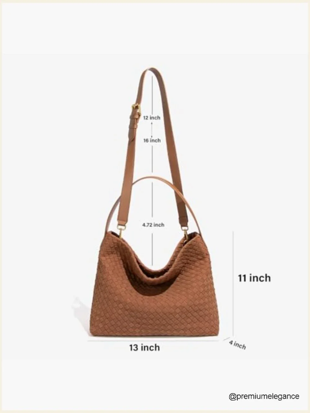 Woven Hobo Purse Suede Bag Crossbody Tote Shoulderbag with Leather Handle